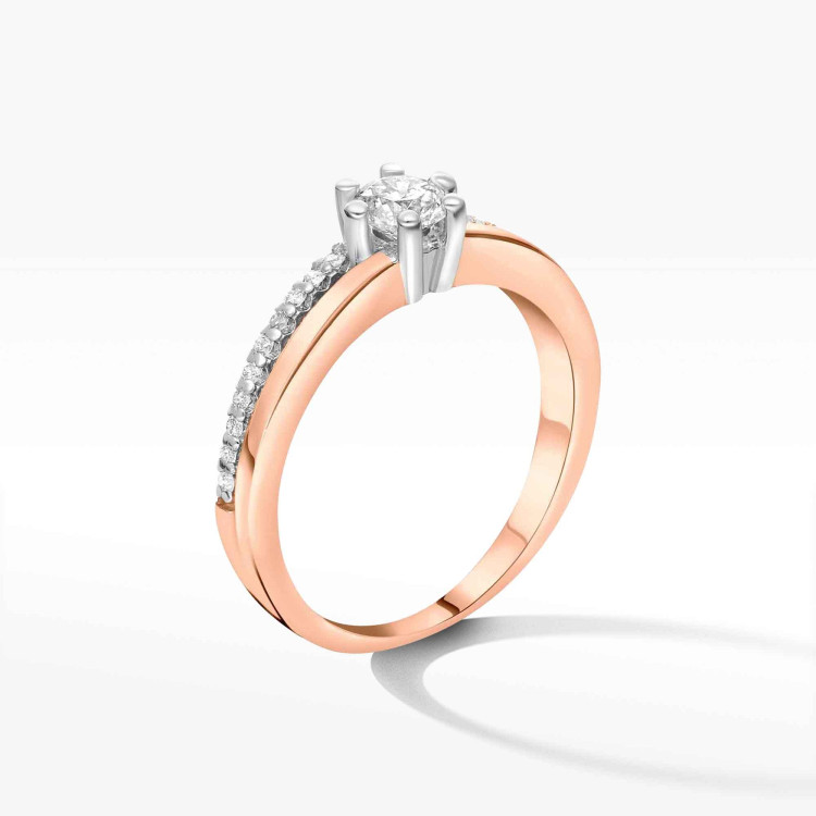 Pierścionek ze złota z diamentami laboratoryjnymi