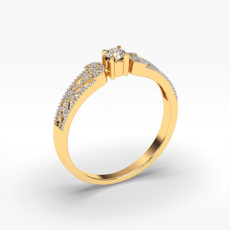 Pierścionek z diamentami laboratoryjnymi