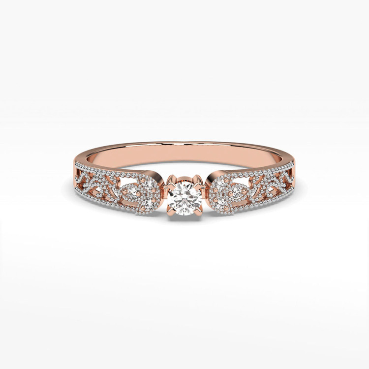 Pierścionek z diamentami laboratoryjnymi