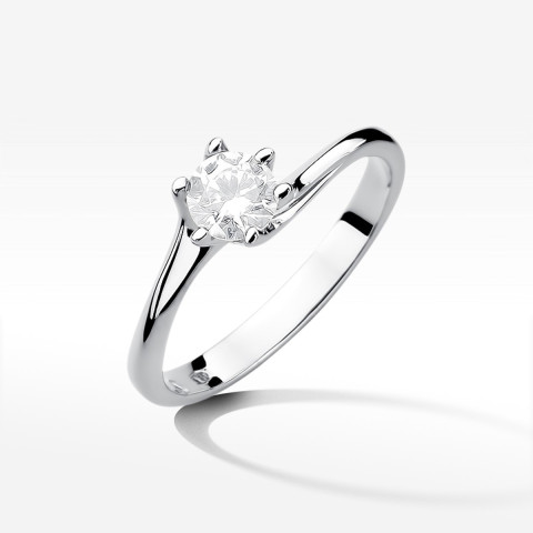 Złoty pierścionek z diamentem laboratoryjnym 0.50ct