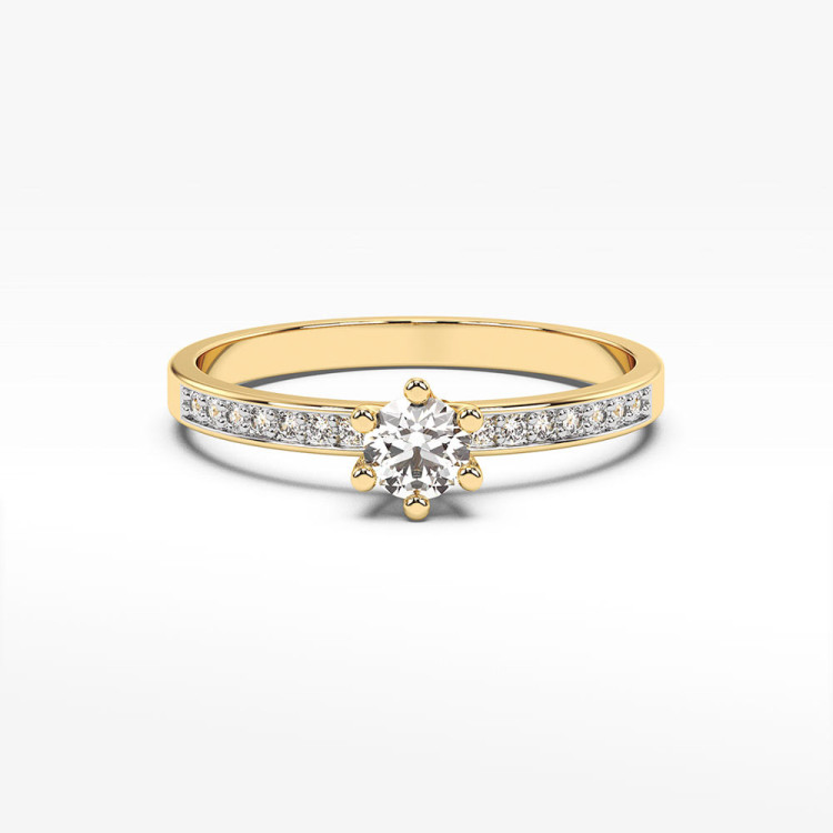 Pierścionek z diamentami laboratoryjnymi