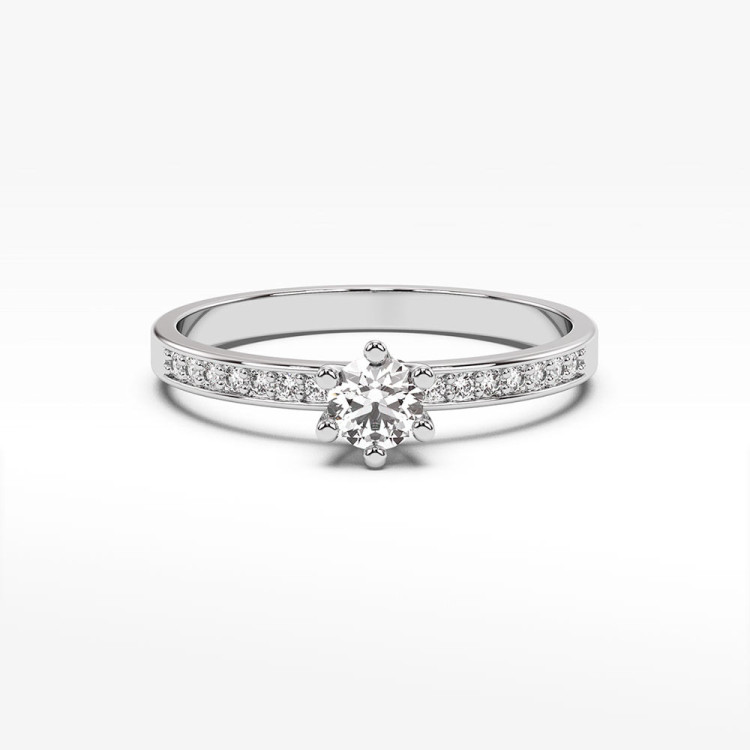 Pierścionek z diamentami laboratoryjnymi