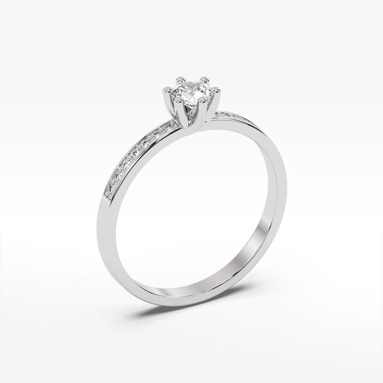 Pierścionek z diamentami laboratoryjnymi