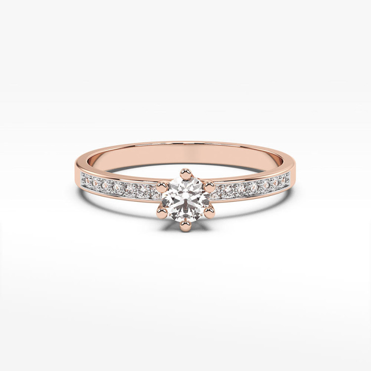 Pierścionek z diamentami laboratoryjnymi