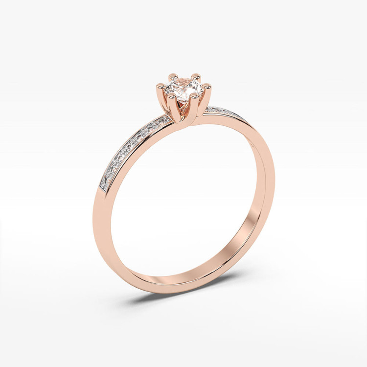 Pierścionek z diamentami laboratoryjnymi