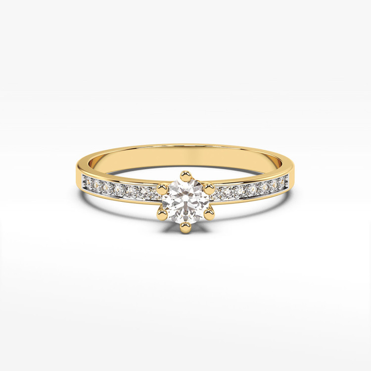 Pierścionek ze złota z diamentami laboratoryjnymi