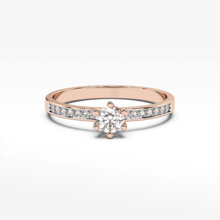 Pierścionek ze złota z diamentami laboratoryjnymi