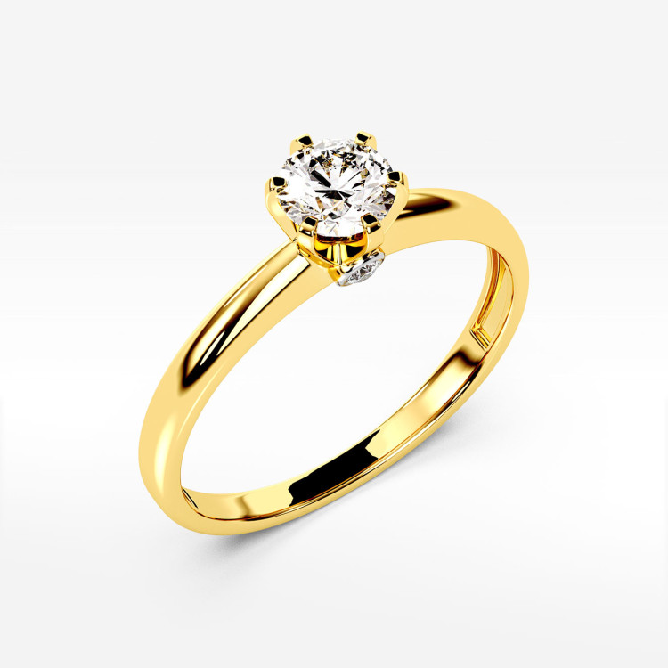 Pierścionek ze złota z diamentem laboratoryjnym 0.50ct