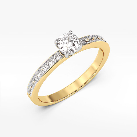 Pierścionek ze złota z diamentami laboratoryjnymi