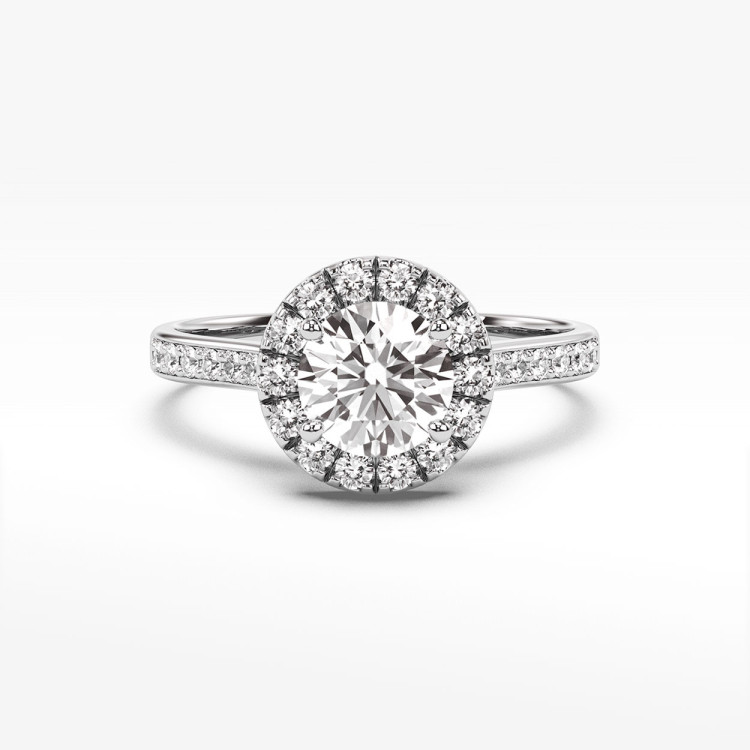 Pierścionek z białego złota z diamentami laboratoryjnymi 0.50ct