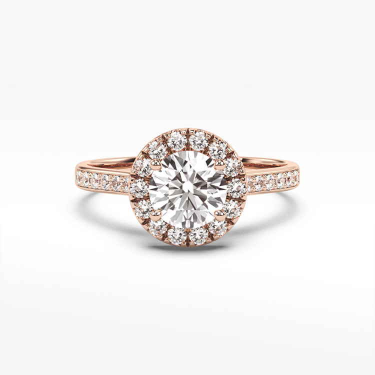 Pierścionek z różowego złota z diamentami laboratoryjnymi 0.50ct