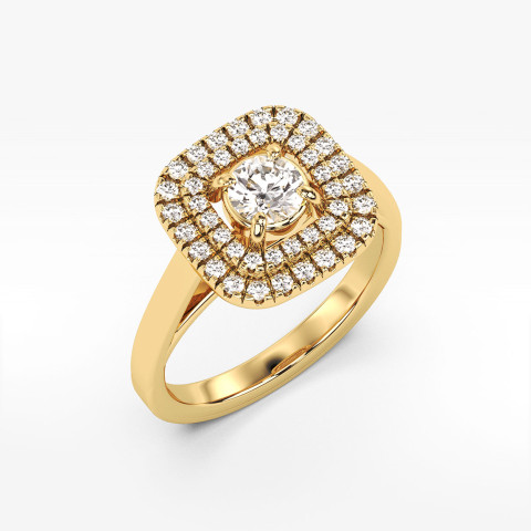 Pierścionek ze złota z diamentami laboratoryjnym