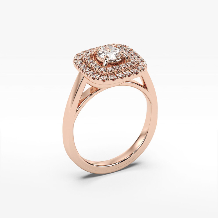 Pierścionek ze złota z diamentami laboratoryjnym