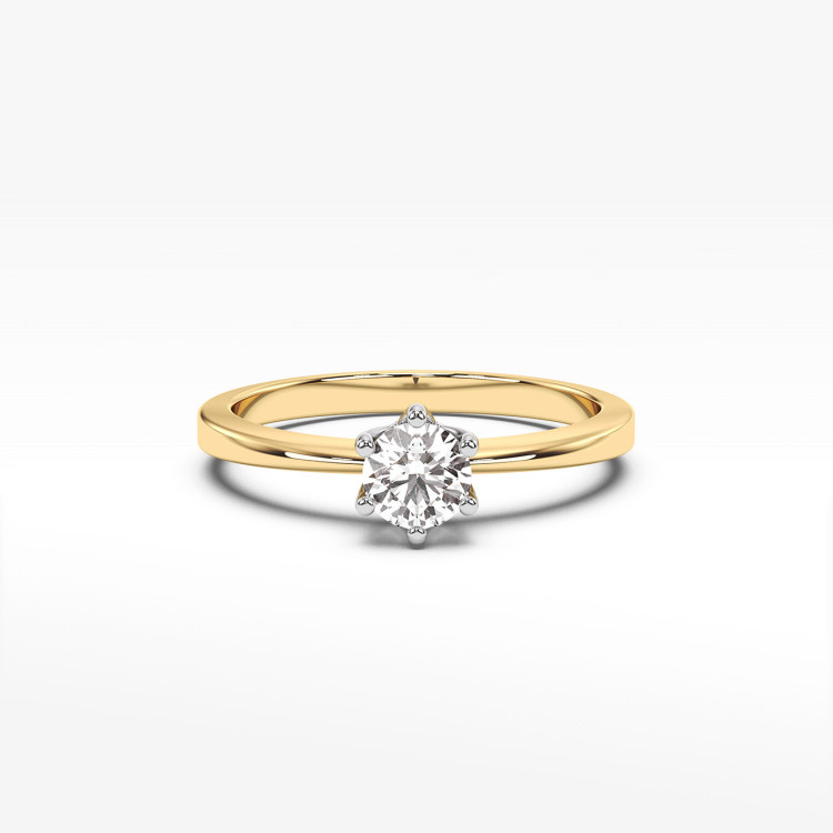 Pierścionek ze złota z diamentem laboratoryjnym