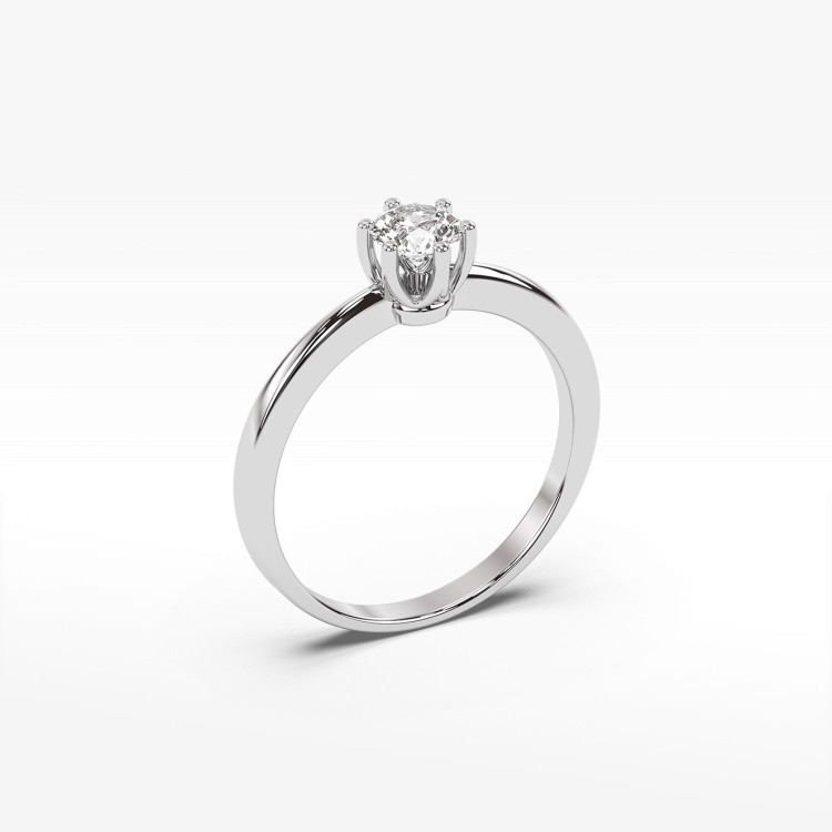 Pierścionek ze złota z diamentem laboratoryjnym