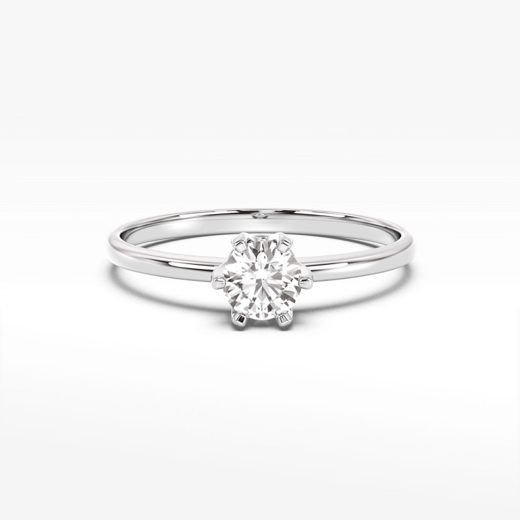 Pierścionek z diamentem laboratoryjnym ze złota