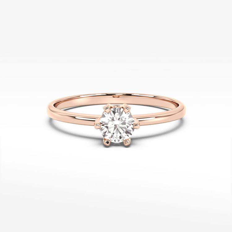 Pierścionek z diamentem laboratoryjnym ze złota