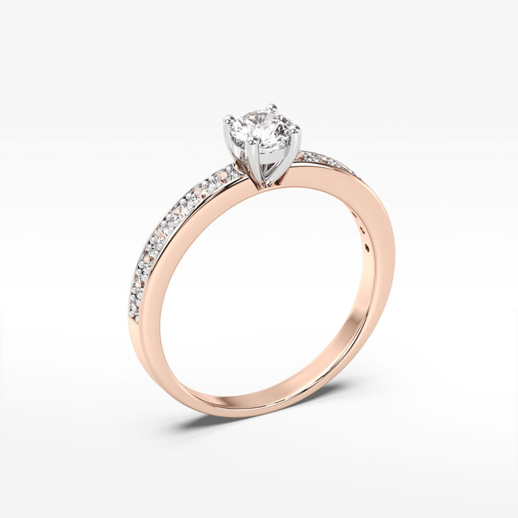 Pierścionek ze złota z diamentami laboratoryjnymi