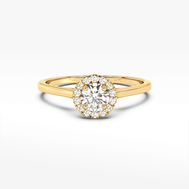 Pierścionek z diamentami laboratoryjnymi