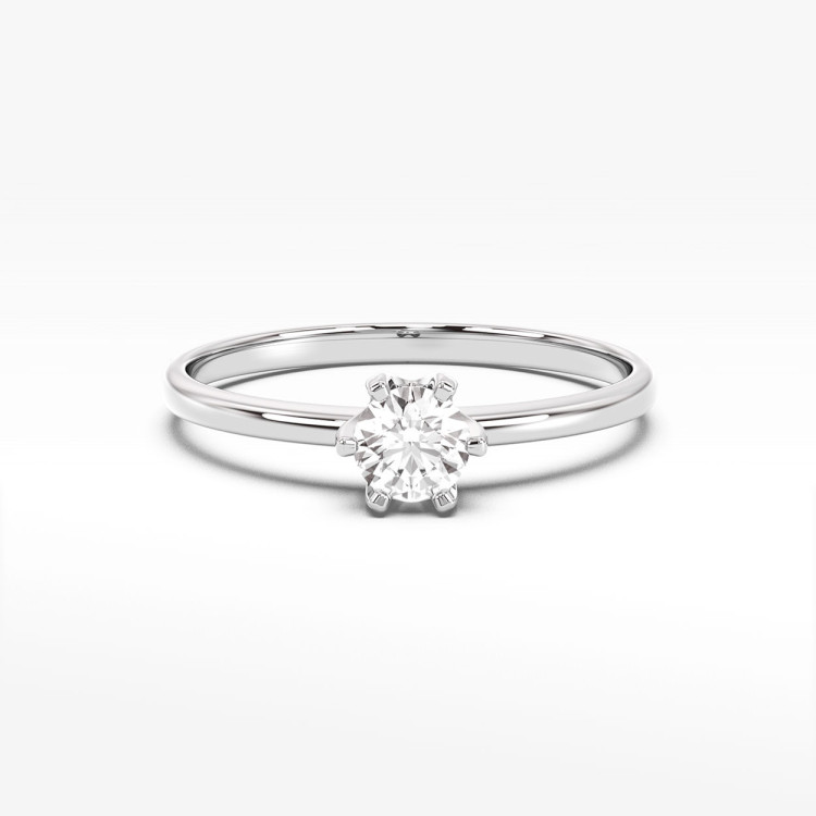 Klasyczny złoty pierścionek z diamentem laboratoryjnym 0.40ct