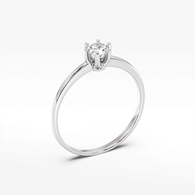 Klasyczny złoty pierścionek z diamentem laboratoryjnym 0.40ct