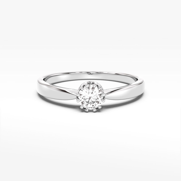 Pierścionek z diamentem laboratoryjnym ze złota