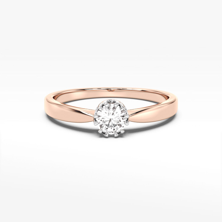 Pierścionek z diamentem laboratoryjnym ze złota