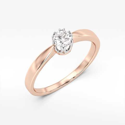 Pierścionek z diamentem laboratoryjnym ze złota