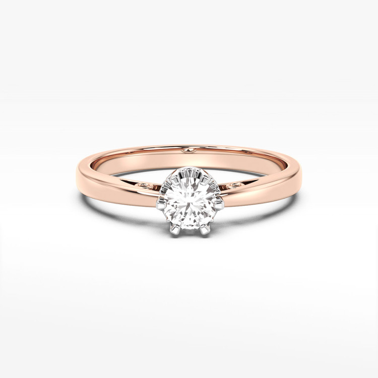 Klasyczny złoty pierścionek z diamentem laboratoryjnym 0.40ct
