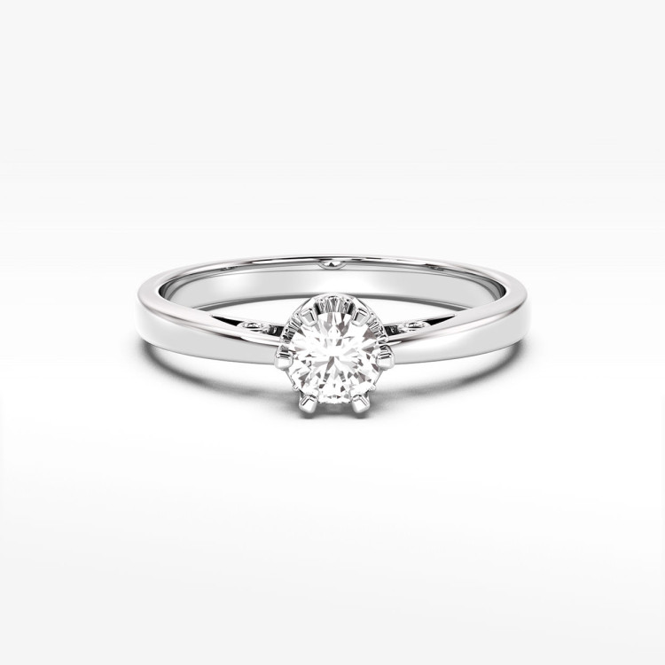 Klasyczny złoty pierścionek z diamentem laboratoryjnym 0.40ct