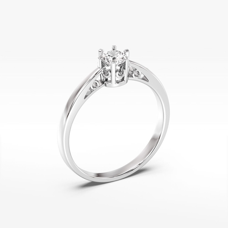 Klasyczny złoty pierścionek z diamentem laboratoryjnym 0.40ct