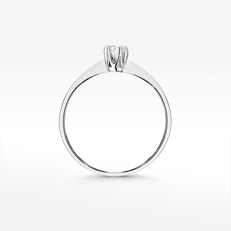 Pierścionek z białego złota z diamentem laboratoryjnym 0.10 ct