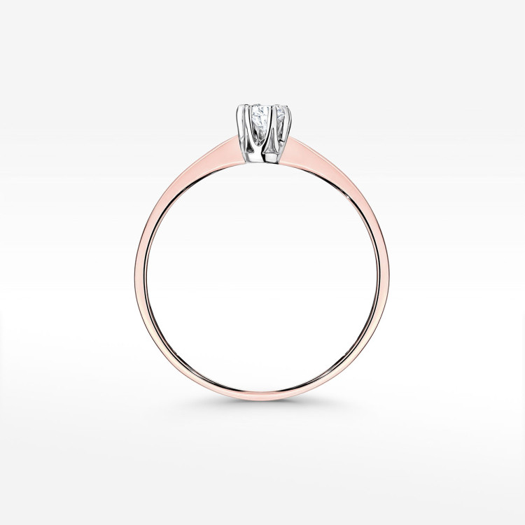 Pierścionek z różowego złota z diamentem laboratoryjnym 0.10 ct