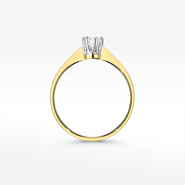 Pierścionek z żółtego złota z diamentem laboratoryjnym 0.20ct