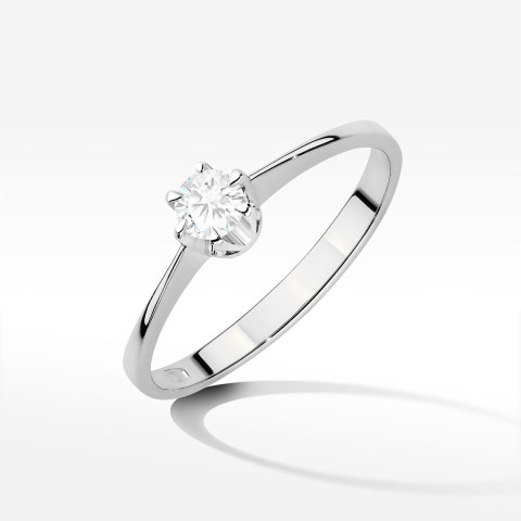 Pierścionek z białego złota z diamentem laboratoryjnym 0.20ct