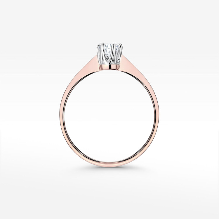 Pierścionek z różowego złota z diamentem laboratoryjnym 0.20ct