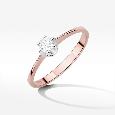 Pierścionek z różowego złota z diamentem laboratoryjnym 0.20ct