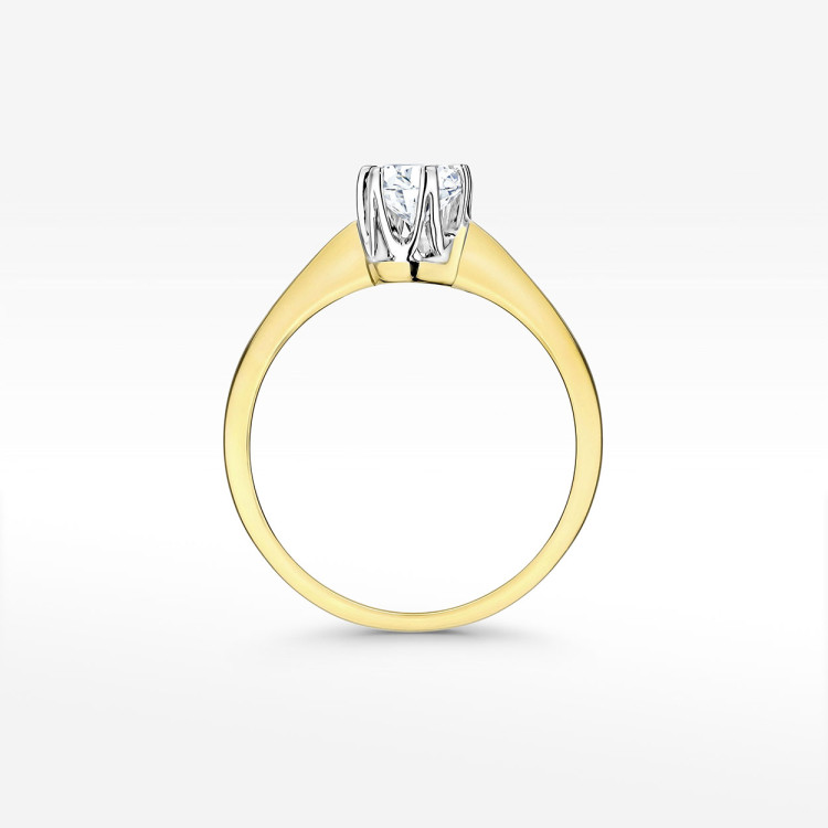 Pierścionek z żółtego złota z diamentem laboratoryjnym 0.30ct