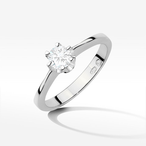 Pierścionek z białego złota z diamentem laboratoryjnym 0.30ct