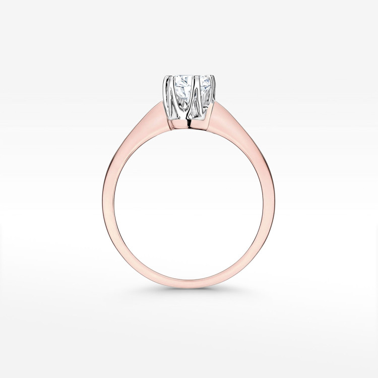 Pierścionek z różowego złota z diamentem laboratoryjnym 0.30ct