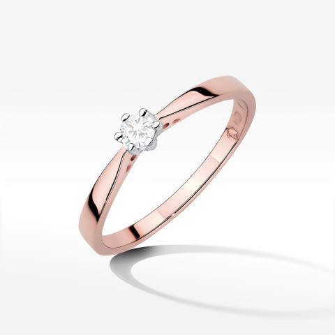 Pierścionek ze złota z diamentem laboratoryjnym 0.10ct