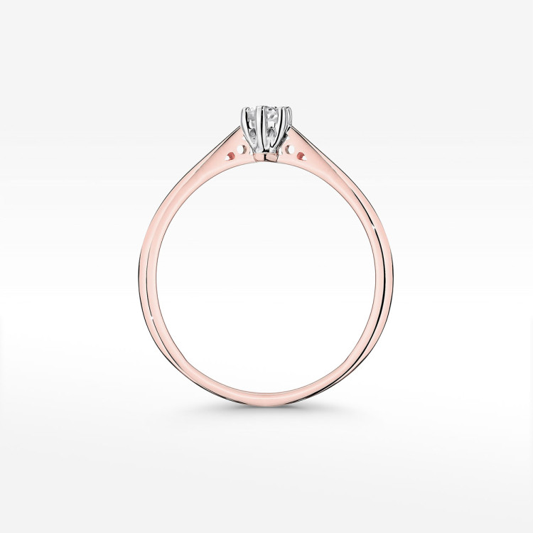 Pierścionek ze złota z diamentem laboratoryjnym 0.10ct