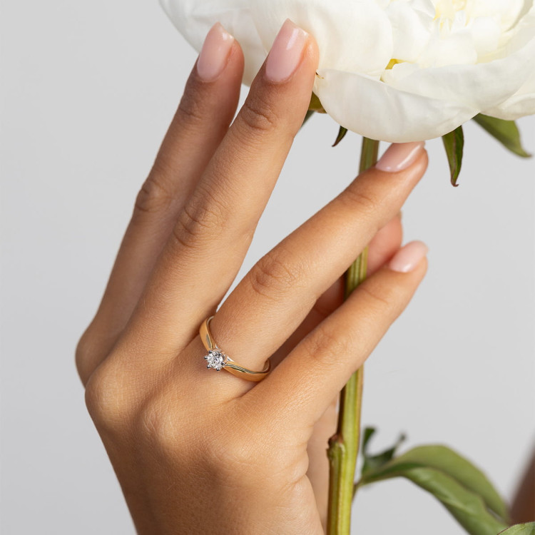 Pierścionek zaręczynowy z diamentem laboratoryjnym 0.30ct