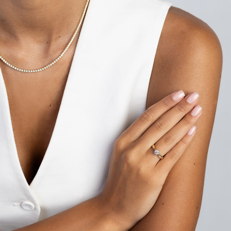 Pierścionek zaręczynowy z diamentem laboratoryjnym 0.30ct