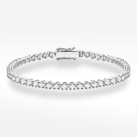 Bransoletka z białego złota z diamentami laboratoryjnymi
