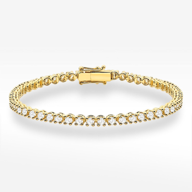 Bransoletka z żółtego złota z diamentami laboratoryjnymi