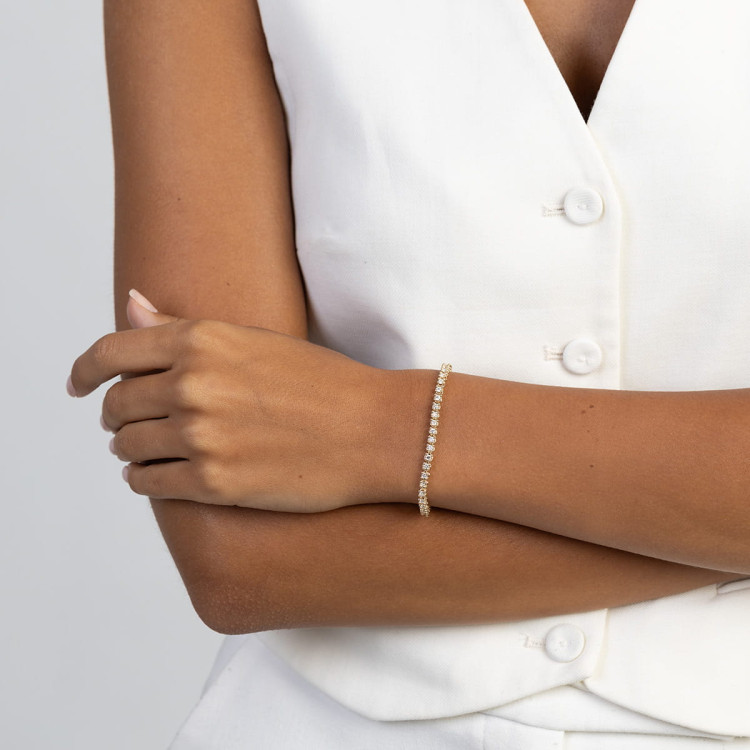 Bransoletka z żółtego złota z diamentami laboratoryjnymi