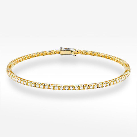 Bransoletka z żółtego złota z diamentami laboratoryjnymi