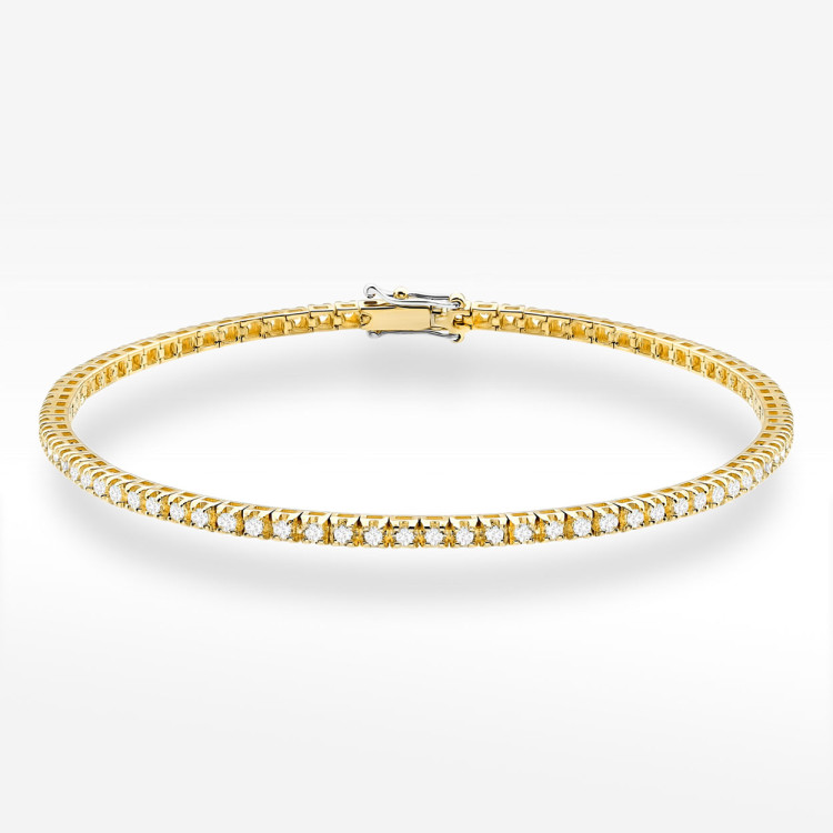 Bransoletka z żółtego złota z diamentami laboratoryjnymi