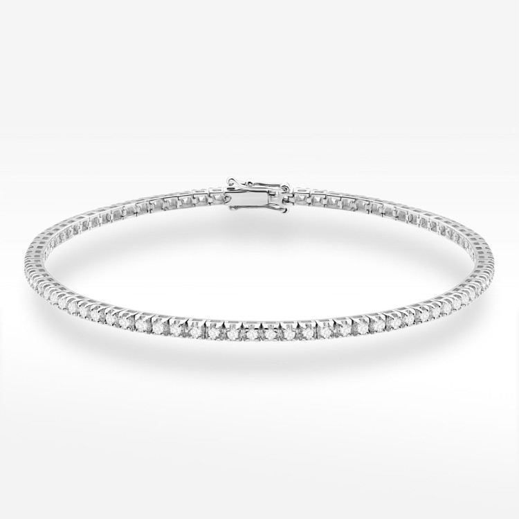 Bransoletka z białego złota z diamentami laboratoryjnymi